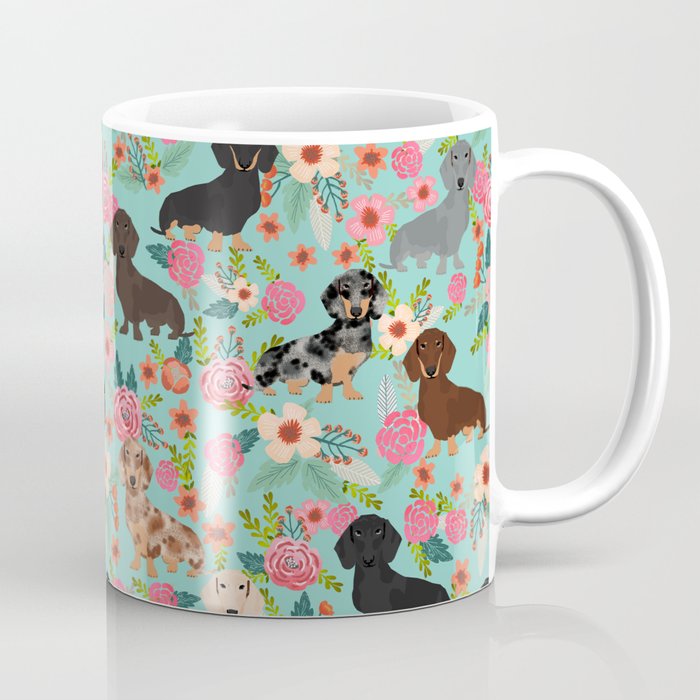 Dachshund floral dog breed pet patterns doxie dachsie gifts must haves Coffee Mug