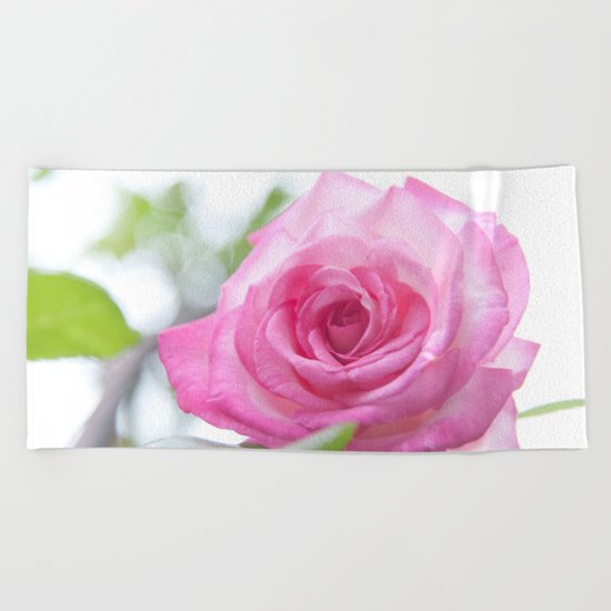 Pink rose #1 #decor #art #society6 Beach Towel
