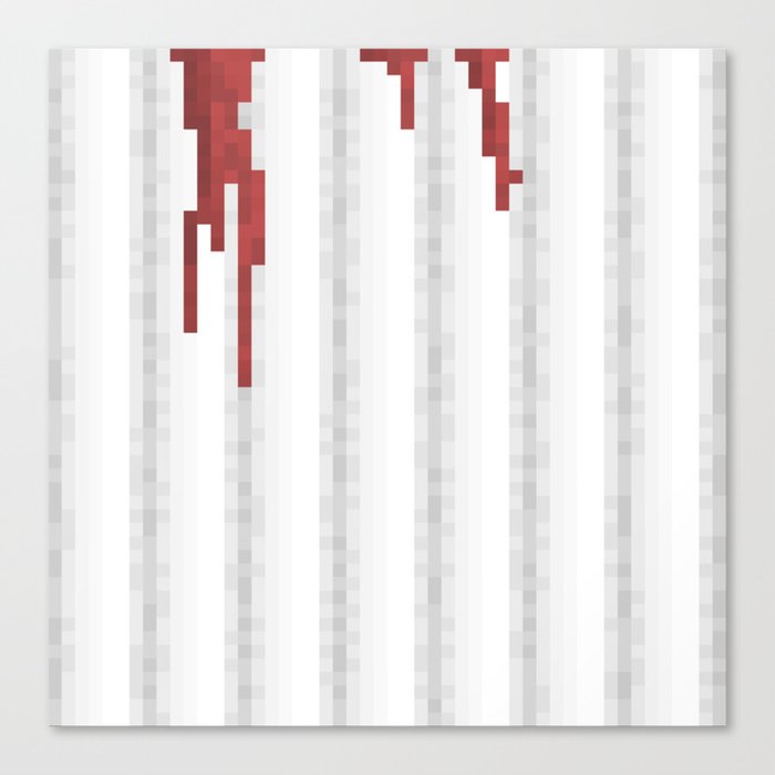 Pixel Blood Shower Curtain Canvas Print