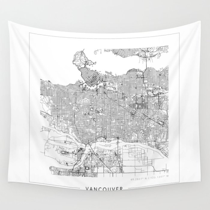 Vancouver Map 2 Wall Tapestry by Simmons Universe  Society6