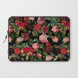 Vintage red and pink rose garden pattern Laptop Sleeve