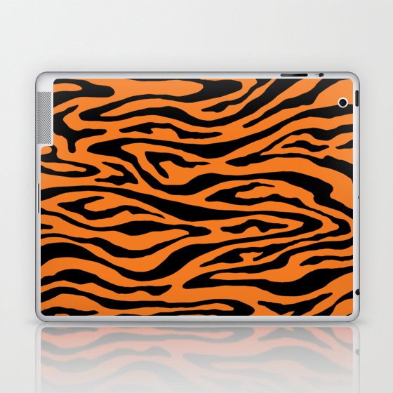 Psychedelic Tiger abstract art. Digital Illustration background. Laptop & iPad Skin
