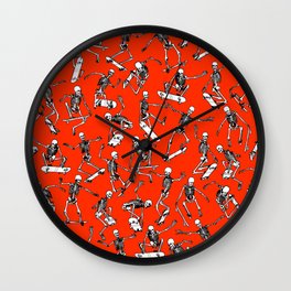 Grim Ripper Skater RED Wall Clock