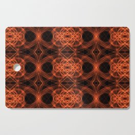 Liquid Light Series 5 ~ Orange Abstract Fractal Pattern Cutting Board