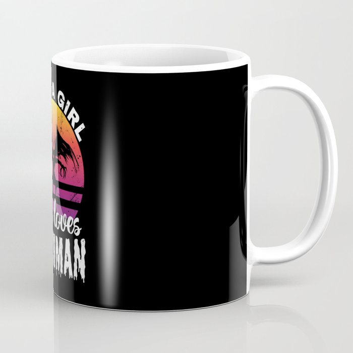Just a Girl who loves Mothman Retro Sunset Womens Coffee Mug