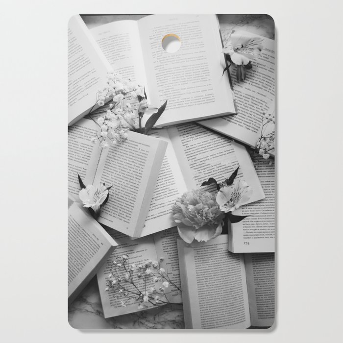 Books and Flowers | Mind and Heart | Valentine's day Cutting Board