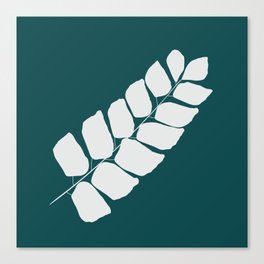 Teal Fern Frond Canvas Print