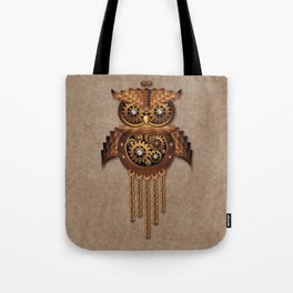 Steampunk Owl Vintage Style Tote Bag