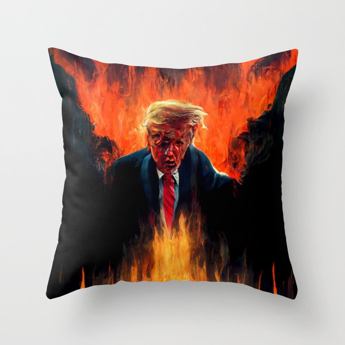 Trump In The Underworld Throw Pillow