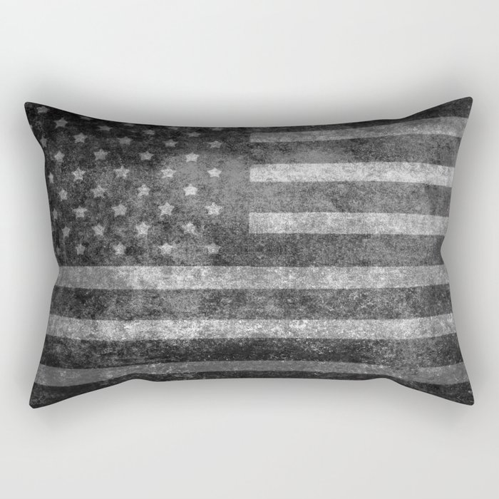 US Flag Old Glory in dark grunge Rectangular Pillow