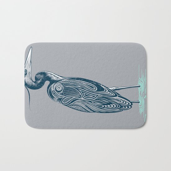 Bewitching blue heron Bath Mat