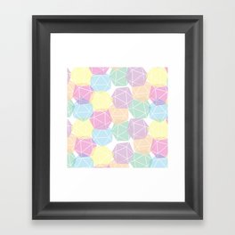 Pastel D20 Pattern Dungeons and Dragons Dice Set Framed Art Print
