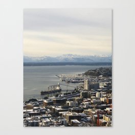 Seattle & The Olympics Canvas Print