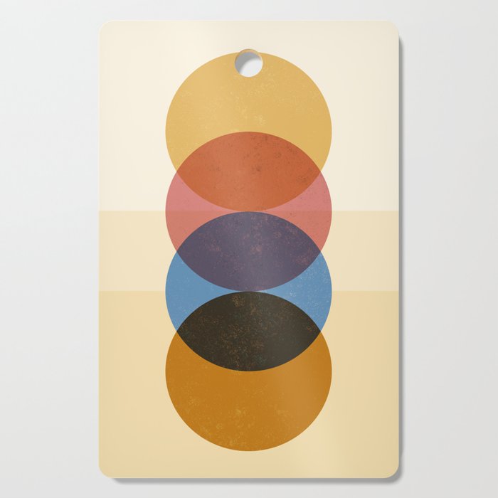 Abstraction_SUNRISE_SUNSET_CIRCLE_RISING_COLORFUL_POP_ART_0425A Cutting Board