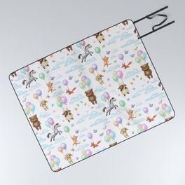 animals in the clouds on balloons Picnic Blanket