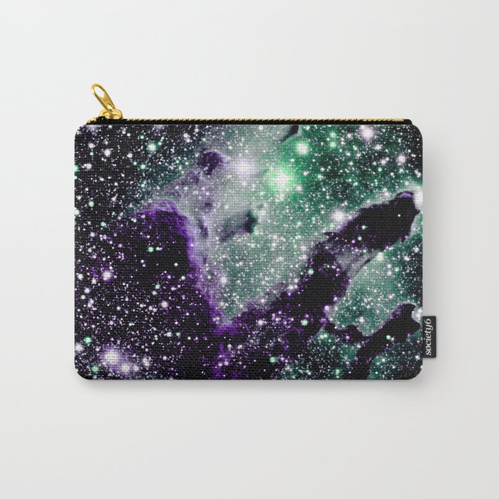 Eagle Nebula Pillars of Creation Dark: Purple Seafoam Mint Carry-All Pouch