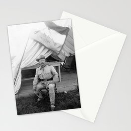 Colonel Theodore Roosevelt Outside Tent - 1898 Stationery Card