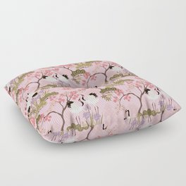 Japanese Garden in Pink Floor Pillow