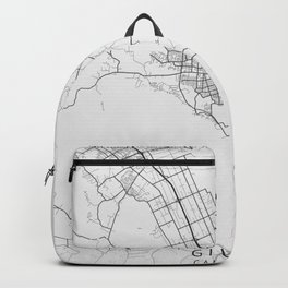 Gilroy - California - US Gray Map Art Backpack