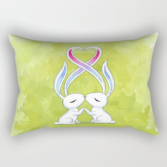 Bunny Kiss Rectangular Pillow