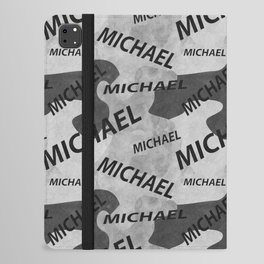 Michael pattern in gray colors and watercolor texture iPad Folio Case