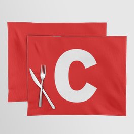 letter C (White & Red) Placemat