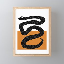 Simple Black Snake Framed Mini Art Print