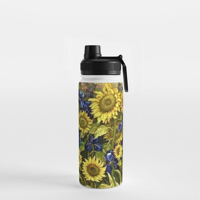 Van Gogh Flowers Water Bottle Personalised Stainless Steel 