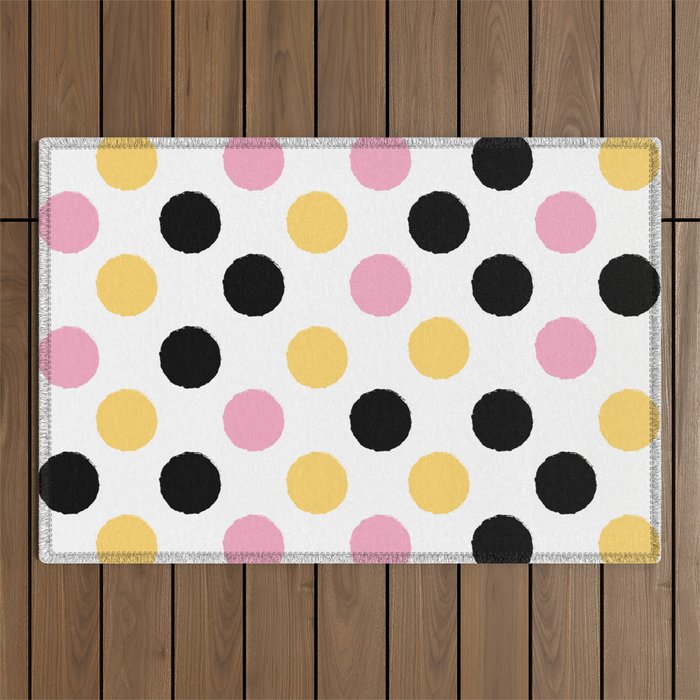 dots - girl Outdoor Rug