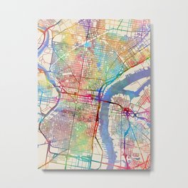 Philadelphia Pennsylvania City Street Map Metal Print | Pennsylvania, Streetmap, Philadelphia, Unitedstates, Watercolour, Watercolor, Philadelphiacanvas, 2066, Painting, Philadelphiaprint 