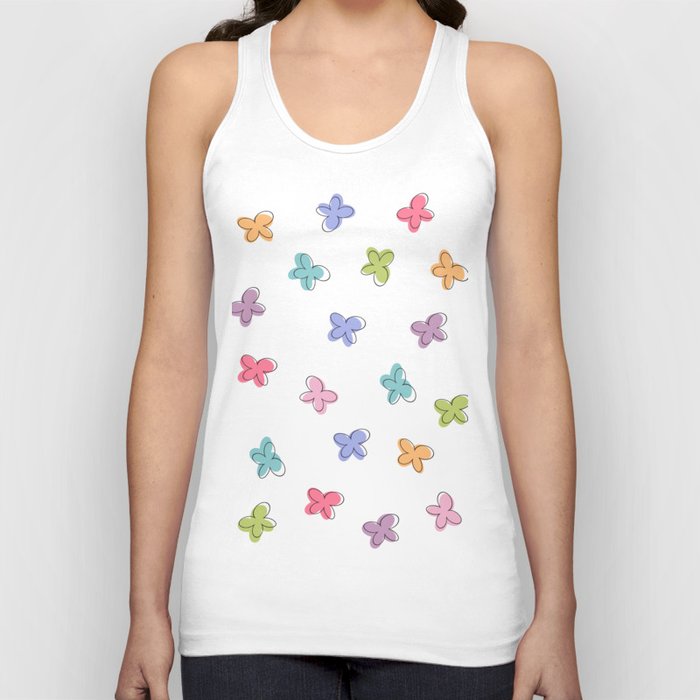 multicolor pastel butterflies Tank Top