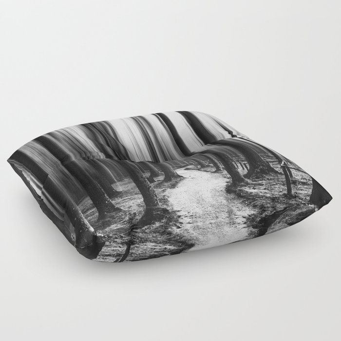 Forest Black and White Floor Pillow