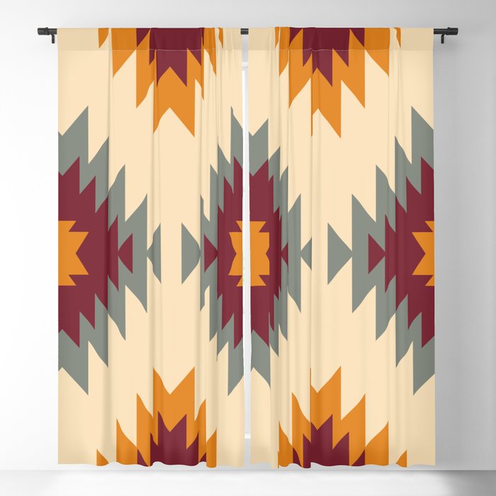 Aztec Southwestern pattern Navajo ornament Tribal Native American print Blackout Curtain