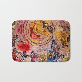 Paris Autumn Foliage landscape painting by Marc Chagall Bath Mat | Spring, Cannes, Tower, Colorful, Blossoms, Fall, Summer, Foliage, Mexico, Vibrantcolors 
