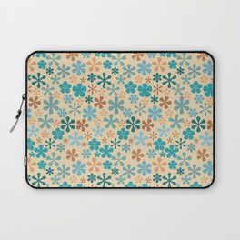 blue cream brown floral nautical eclectic daisy print ditsy florets Laptop Sleeve