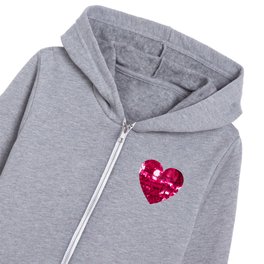 Pink Disco Ball Heart  Kids Zip Hoodie