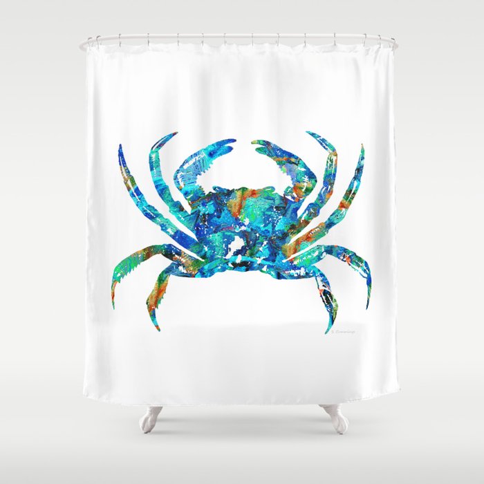 Blue Crab Art by Sharon Cummings Shower Curtain