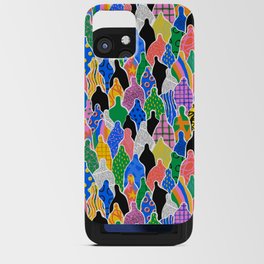 Colorful diverse people collage art seamless pattern iPhone Card Case