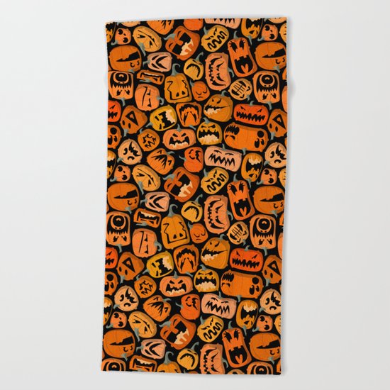 Pumpkin Brawl. Beach Towel