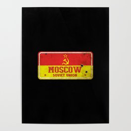 Moscow Soviet Union vintage sign Poster