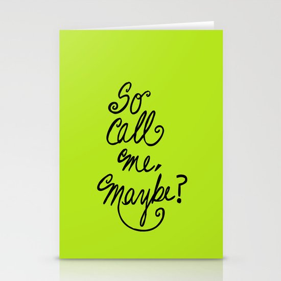 Call me maybe song lyrics Stationery Cards
