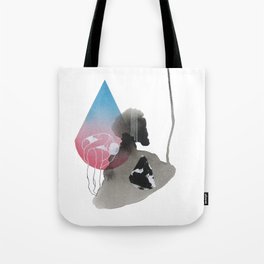 Moon Drop - White Background Tote Bag