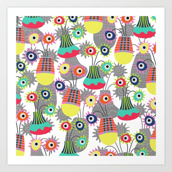 Flower Pots Art Print