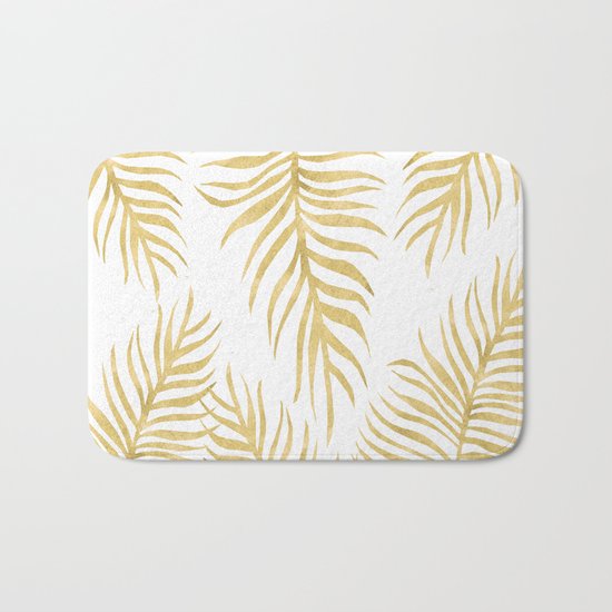 Fern Pattern Gold Bath Mat