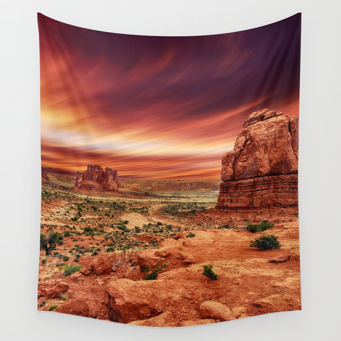 Arches at Sunset Wall Tapestry by CLARI MASSIMILIANO | Society6