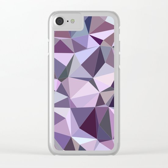 Happy purple triangles Clear iPhone Case