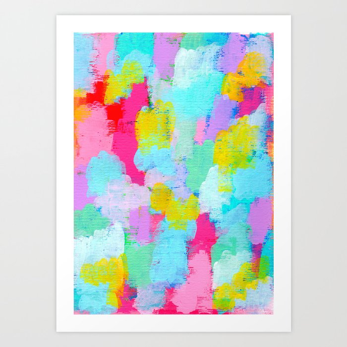 Cotton Candy Planet Abstract Modern Painting Art Print By