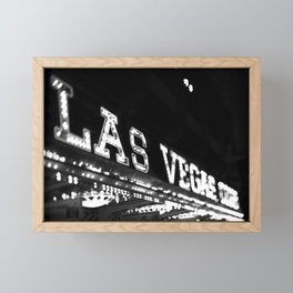 Vintage Las Vegas Sign - Black and White Photography Framed Mini Art Print