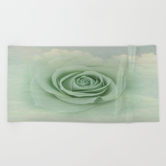 Dreamy Vintage Floating Rose Beach Towel