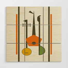 Mid-Century Modern Art Musical Strings Wood Wall Art